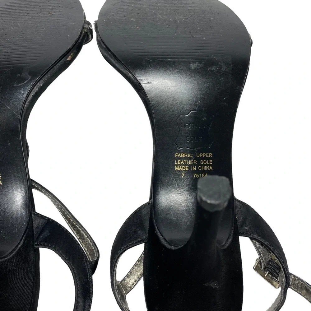 UNLISTED BLACK HEELS WITH RHINESTONES, SIZE 7